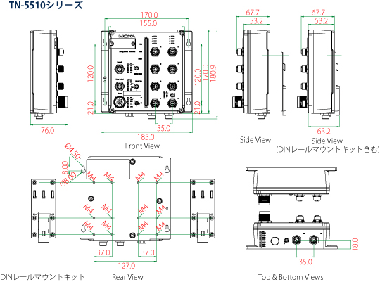 TN-5510-2GTXBP-LV-HV - サイズ