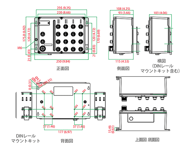TN-5816Aシリーズ - サイズ