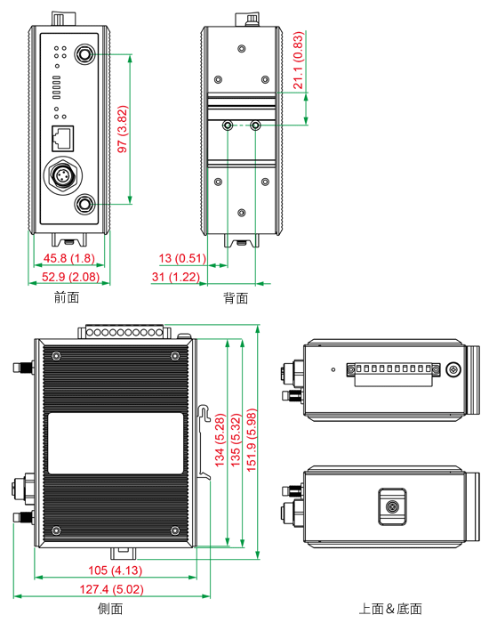 AWK-3131A-M12-RTG-EU-CT-T - サイズ