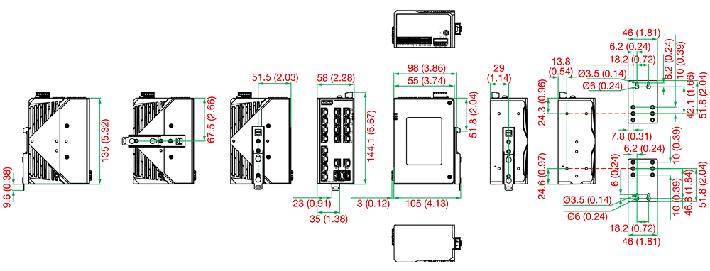 EDS-2018-ML-2GTXSFP - サイズ