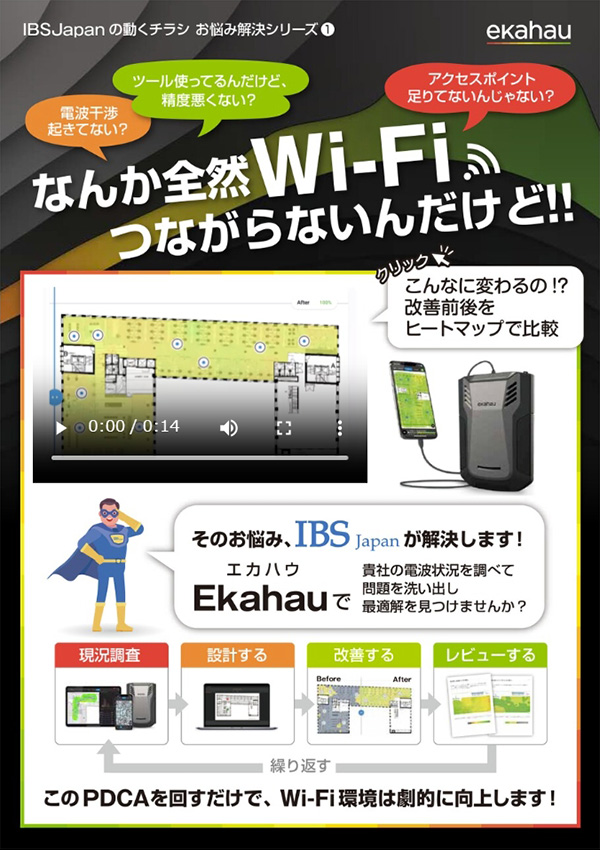 IBSJapanの動くチラシ：お悩み解決シリーズ① - Ekahau - イメージ
