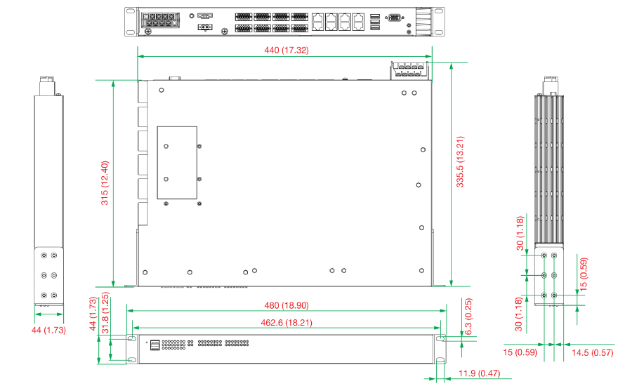 DA-680-I-16-WL3-H - サイズ (単位 = mm)