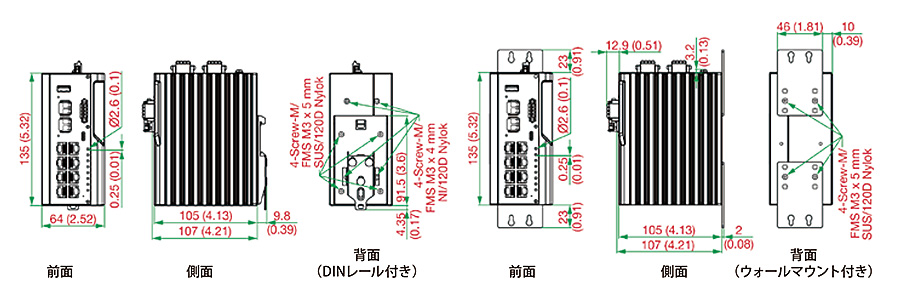 EDR-G9010シリーズ HVモデル - サイズ