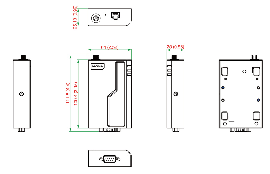 NPort 6150-G2 - サイズ