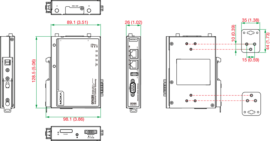 OnCell3120-LTE-1-AU - サイズ
