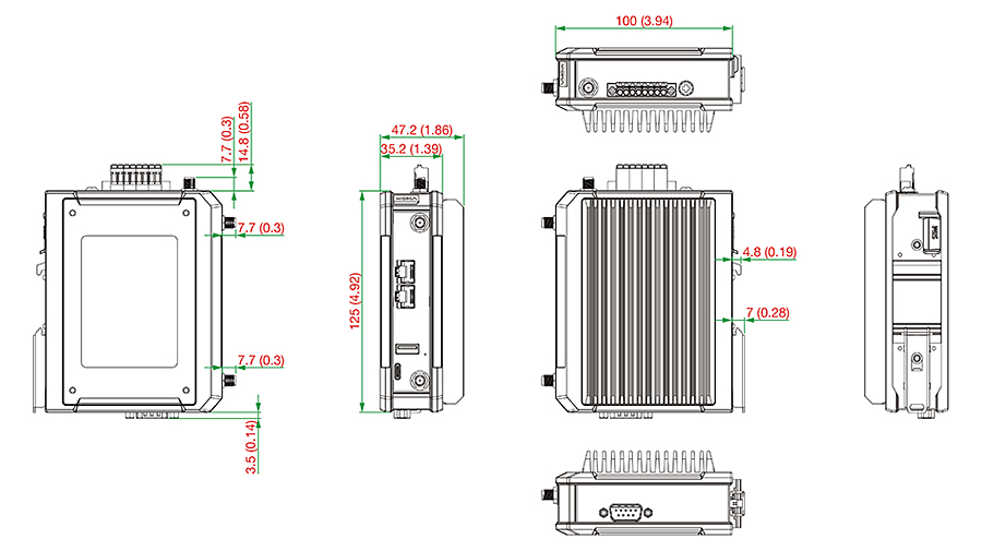 OnCell G4302-LTE4シリーズ - サイズ