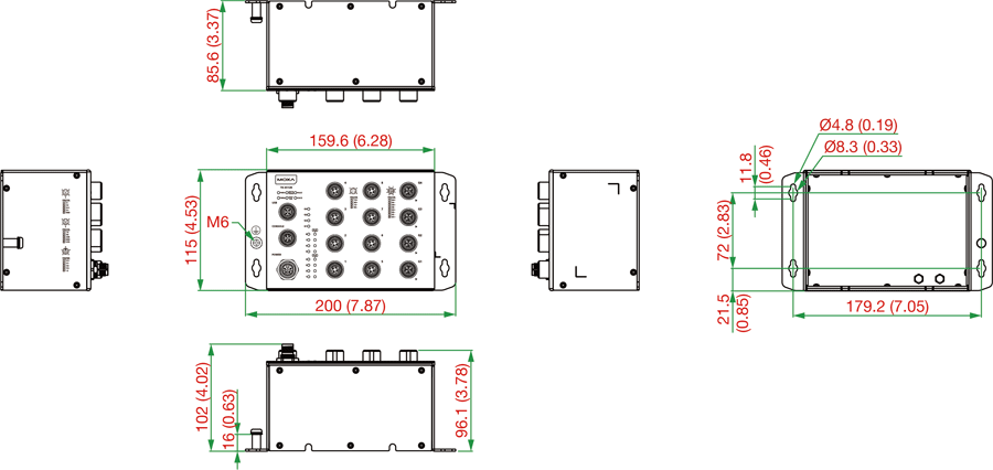 TN-4512B-8P-4G-CT-T - サイズ