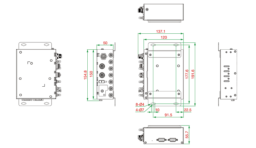 V1222-CT-T - サイズ(オプションでデスクマウントキット付き)