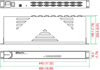 UPort 1650-16 - サイズ