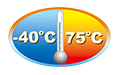 -40～75℃の幅広い温度耐性