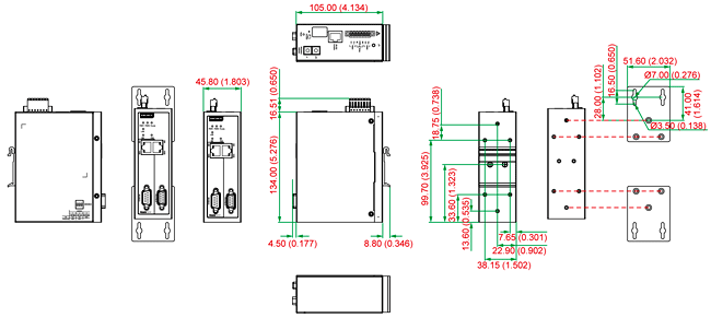 MGate 5111 - サイズ