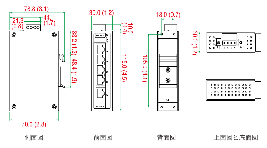 EDS-205Aシリーズ - サイズ